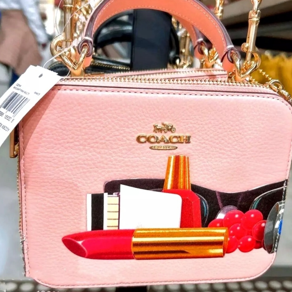 Nwt Limited Edition Coach X Tom Wesselmann Box Crossbody Pink - Picture 7 of 10